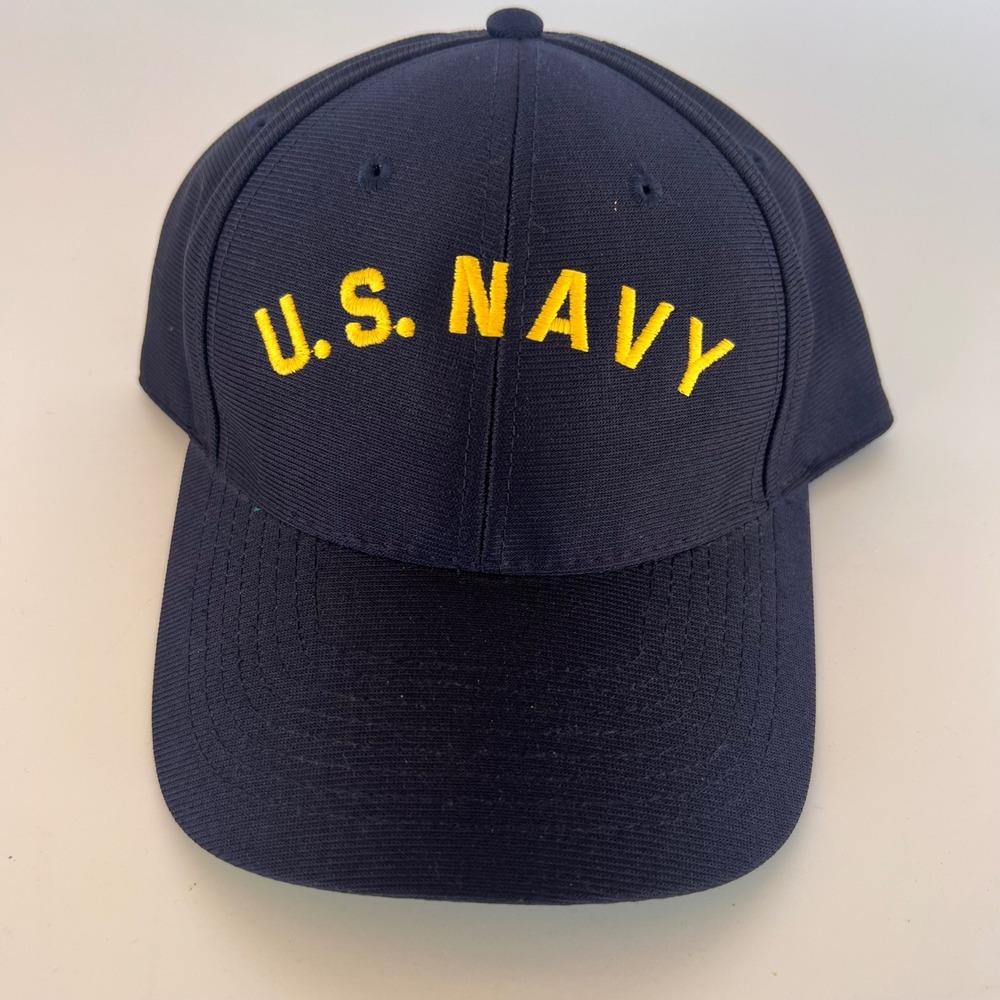 Eagle Crest U.S. Navy Hat Men OSFM Navy Blue Good Snapback Made in USA Vintage